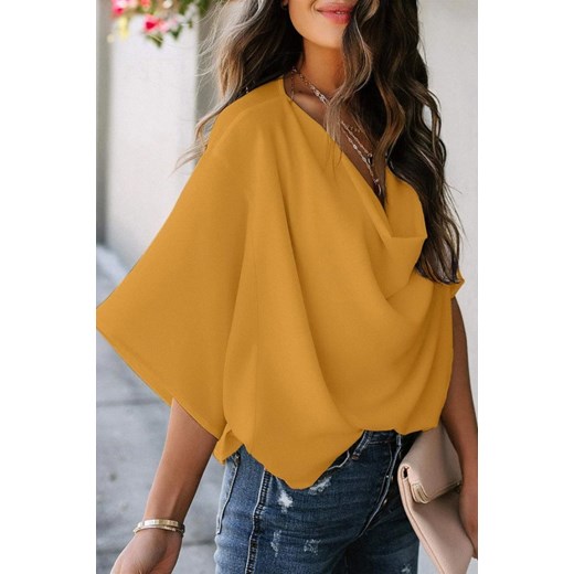 IVET bluzka damska z krótkim rękawem z dekoltem woda 