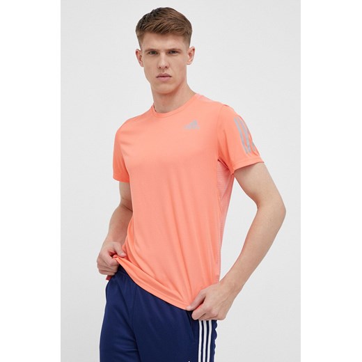 adidas Performance t-shirt do biegania Own The Run kolor pomarańczowy z nadrukiem ze sklepu ANSWEAR.com w kategorii T-shirty męskie - zdjęcie 155831417
