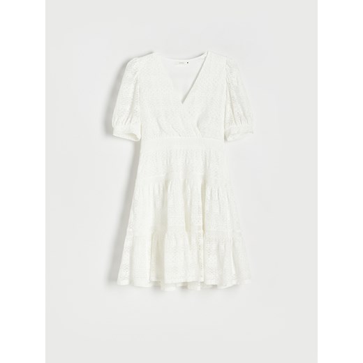 Reserved - Koronkowa sukienka mini - Biały Reserved L Reserved