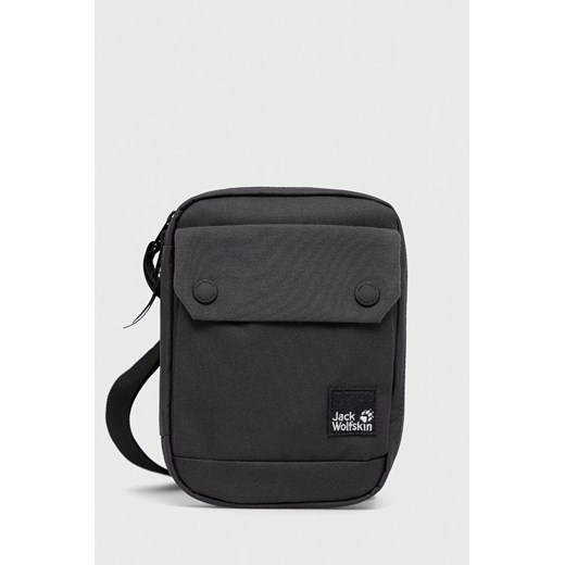 Szara torba męska Jack Wolfskin ze skóry ekologicznej