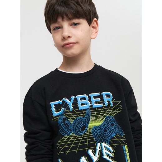 Sinsay - Bluza z nadrukiem - Czarny Sinsay 164 Sinsay