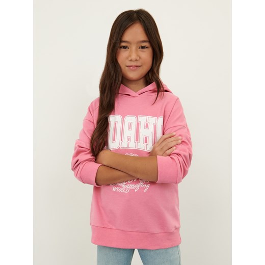 Sinsay - Bluza z nadrukiem - Różowy Sinsay 140 Sinsay okazyjna cena