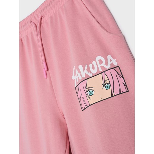 Sinsay - Spodnie dresowe jogger Naruto - Różowy Sinsay 146 Sinsay