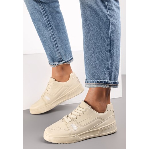 Beżowe Buty Sportowe Sznurowane Mellameia Renee 36 wyprzedaż renee.pl