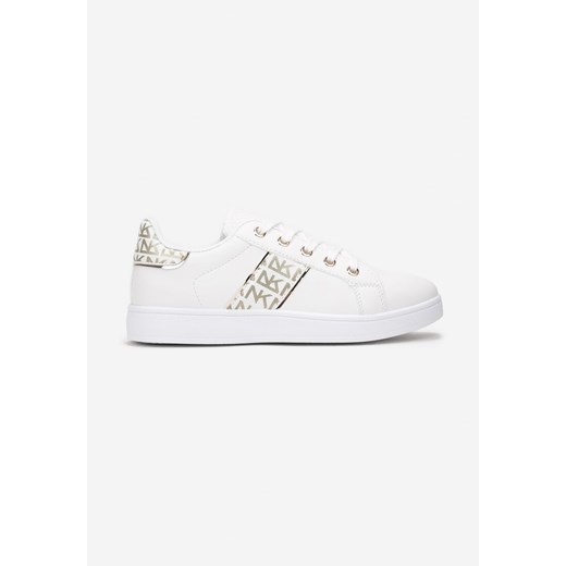 Biało-Złote Sneakersy Sznurowane z Wstawkami Danthe Renee 40 renee.pl okazyjna cena