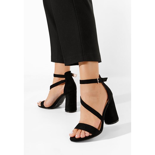 Czarne sandały na wysokim obcasie Gracia ze sklepu Zapatos w kategorii Sandały damskie - zdjęcie 155935936