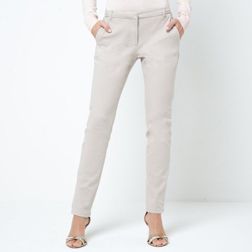 Spodnie cygaretki, bawełna ze streczem, wewnętrzna długość nogawki 75 cm la-redoute-pl bialy bawełna