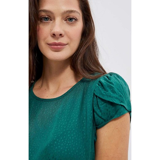 Bluzka damska z ozdobnymi rękawami w kolorze zielonym 4024, Kolor zielony, S Primodo