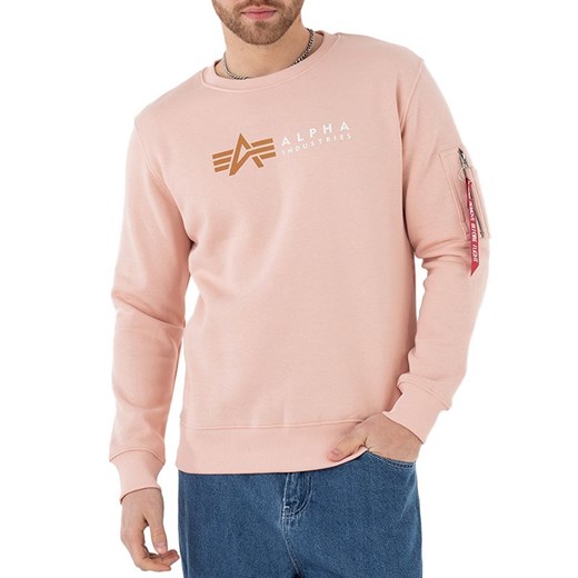 Bluza Alpha Industries Label Sweater 118312640 - różowa ze sklepu streetstyle24.pl w kategorii Bluzy męskie - zdjęcie 155951649