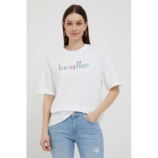 United Colors of Benetton t-shirt bawełniany kolor biały United Colors Of Benetton M ANSWEAR.com