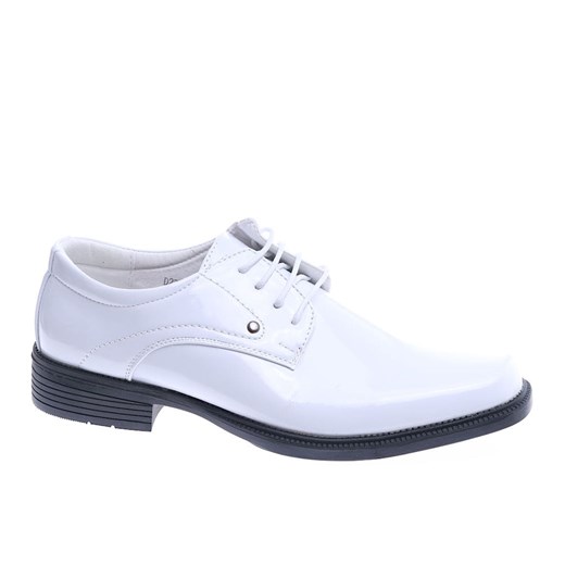 Białe męskie pantofle z lakierowanej skóry eko /F8-1 13770  T139/ ze sklepu Pantofelek24.pl w kategorii Trampki męskie - zdjęcie 155955946