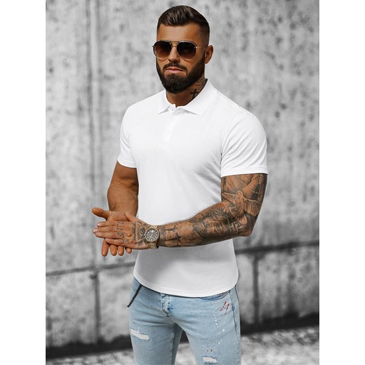 Koszulka męska polo biała OZONEE JS/8T80/1Z Ozonee XXL ozonee.pl okazyjna cena