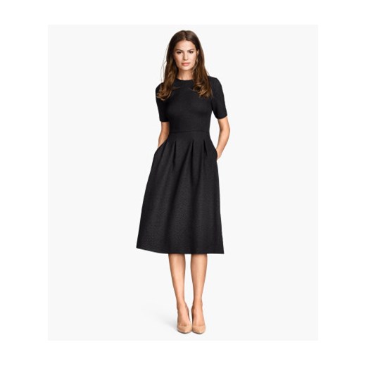  Sukienka z krótkim rękawem  h-m czarny abstrakcyjne wzory