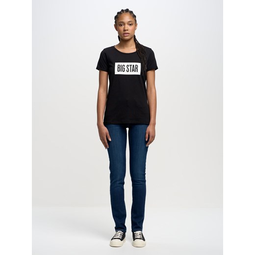 Koszulka damska z nadrukiem czarna Oneidasa 906 ze sklepu Big Star w kategorii Bluzki damskie - zdjęcie 155966847