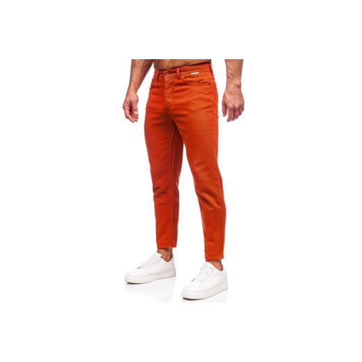 Pomarańczowe spodnie materiałowe męskie Denley GT 32/M wyprzedaż Denley