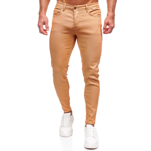 Camelowe spodnie materiałowe męskie Denley GT-S 32/M wyprzedaż Denley