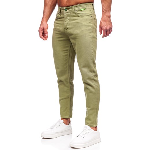 Zielone spodnie materiałowe męskie Denley GT 36/XL okazyjna cena Denley