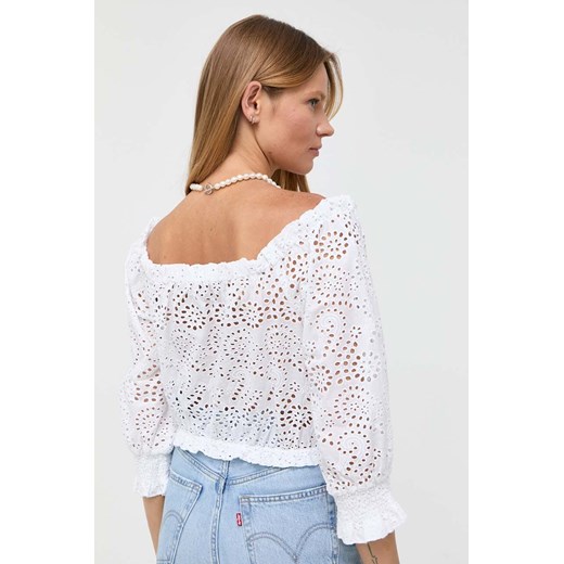 Guess bluzka bawełniana kolor biały Guess XL ANSWEAR.com