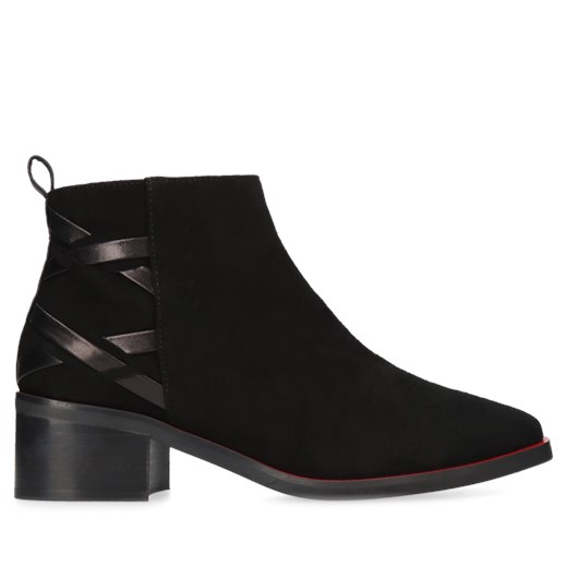 Czarne damskie botki Yasemin wykonane z zamszowej skóry, Konopka Shoes Conhpol Bis 35 wyprzedaż Konopka Shoes