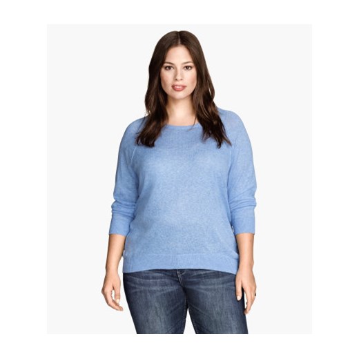  H&M+ Cienki sweter  h-m niebieski bawełna