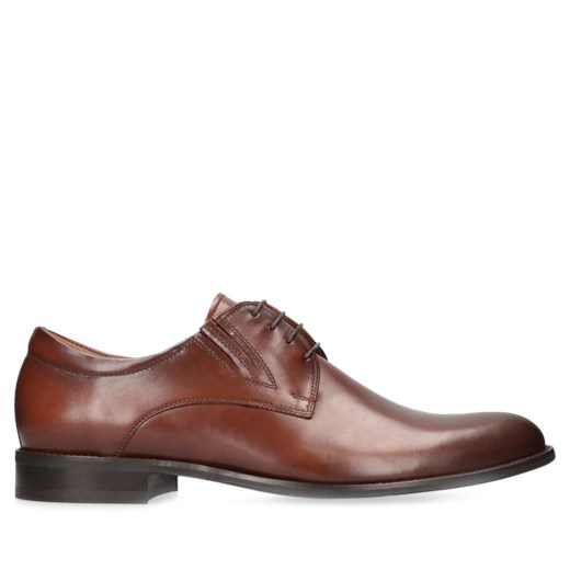 Eleganckie, brązowe, skórzane półbuty męskie Kellen, Konopka Shoes Conhpol 42 Konopka Shoes