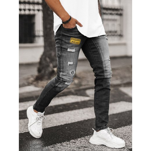 Spodnie jeansowe męskie czarne OZONEE NB/MP0047NZ ze sklepu ozonee.pl w kategorii Jeansy męskie - zdjęcie 155995076