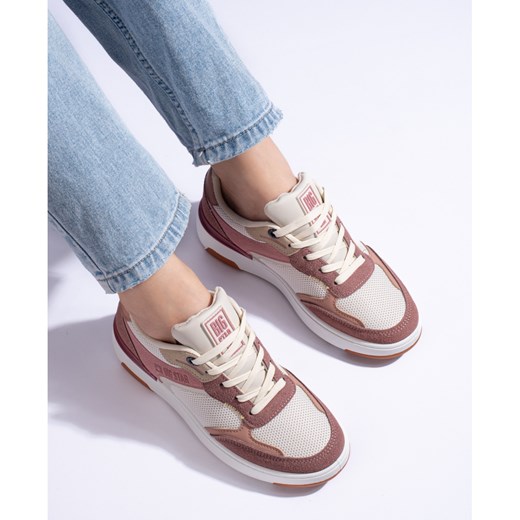 Buty sportowe damskie BIG STAR sneakersy różowe na płaskiej podeszwie