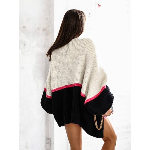 Sweter Goya Ecru Czarny Lisa Mayo uniwesralny Lisa Mayo