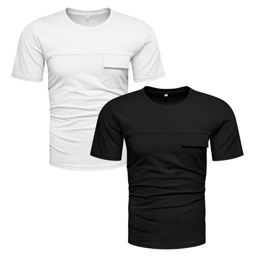 Komplet 2-pak koszulek białych i czarnych Recea ze sklepu Recea.pl w kategorii T-shirty męskie - zdjęcie 156013868