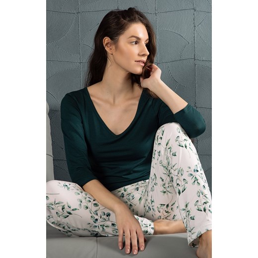 Piżama dwuczęściowa Carla Green, Kolor zielony, Rozmiar XL, Momenti per me ze sklepu Intymna w kategorii Piżamy damskie - zdjęcie 156015648
