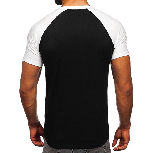 Czarno-biały t-shirt męski Denley 8T82 L promocja Denley