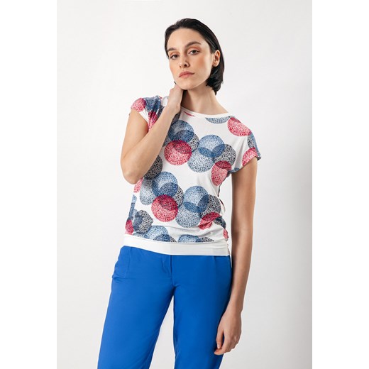 Bluzka ozdobiona nadrukiem przedstawiającym kolorowe, ażurowe koła ze sklepu Molton w kategorii Bluzki damskie - zdjęcie 156078687