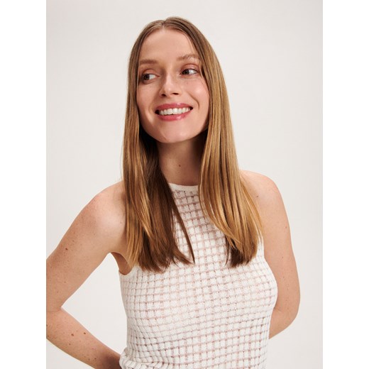 Bluzka damska Reserved z wiskozy z okrągłym dekoltem 