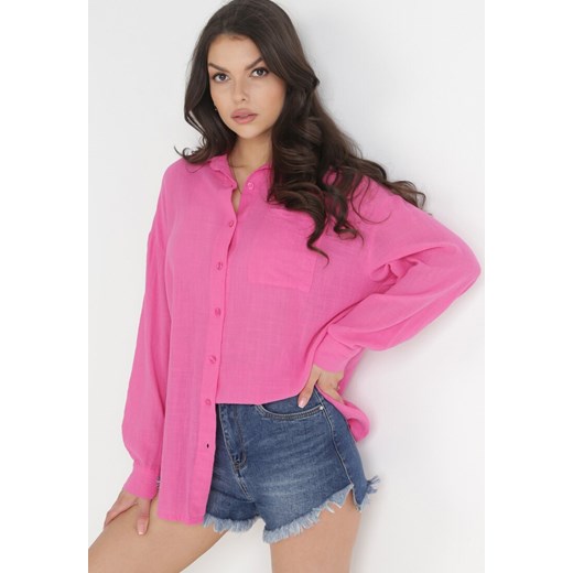 Różowa Koszula Nysheleia ze sklepu Born2be Odzież w kategorii Koszule damskie - zdjęcie 156100389