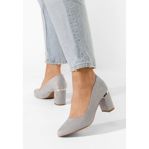 Szare czółenka na słupku Brila Zapatos 36 Zapatos promocyjna cena