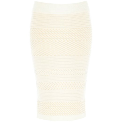 Cream textured knit pencil skirt river-island  spódnica
