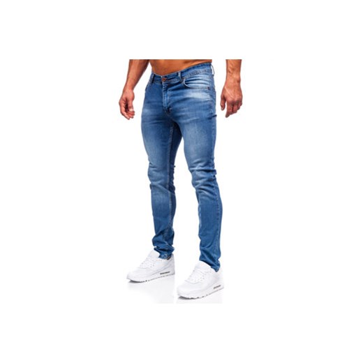 Granatowe spodnie jeansowe męskie slim fit Denley 6767 33/L okazyjna cena Denley