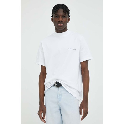 Samsoe Samsoe t-shirt bawełniany Norsbro kolor biały gładki M20300010 ze sklepu ANSWEAR.com w kategorii T-shirty męskie - zdjęcie 156107488