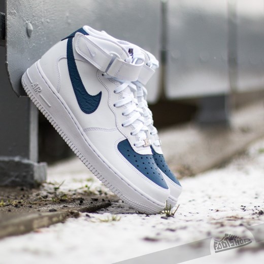 Nike Air Force 1 Mid´07 White/Blue Legend-White footshop-pl szary midi