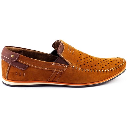 KOMODO Buty męskie mokasyny 876 lato camel wielokolorowe Komodo 39 ButyModne.pl