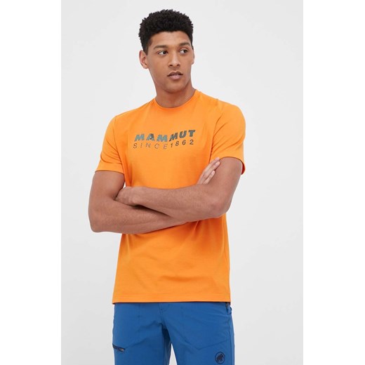 Mammut t-shirt sportowy Trovat Logo kolor pomarańczowy ze sklepu ANSWEAR.com w kategorii T-shirty męskie - zdjęcie 156128828