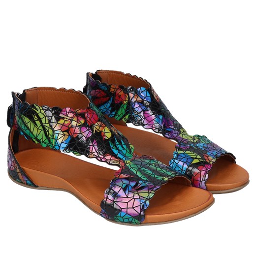 Kolorowe sandały Zyta, Conhpol Relax, RE2736-02, Konopka Shoes 41 Konopka Shoes