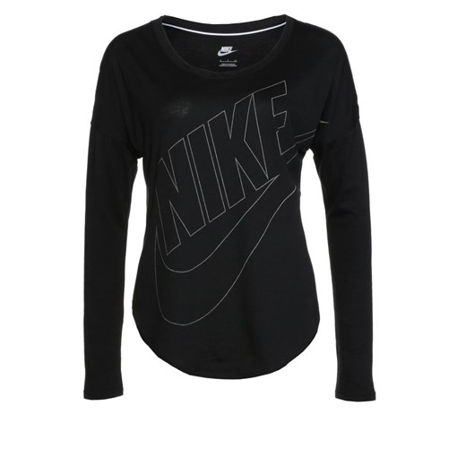 Nike Sportswear Bluzka z długim rękawem black/white zalando czarny abstrakcyjne wzory