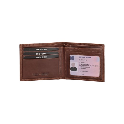 Skórzany portfel w kolorze brązowym - 10,5 x 9 x 1,5 cm Gio Gini onesize promocja Limango Polska