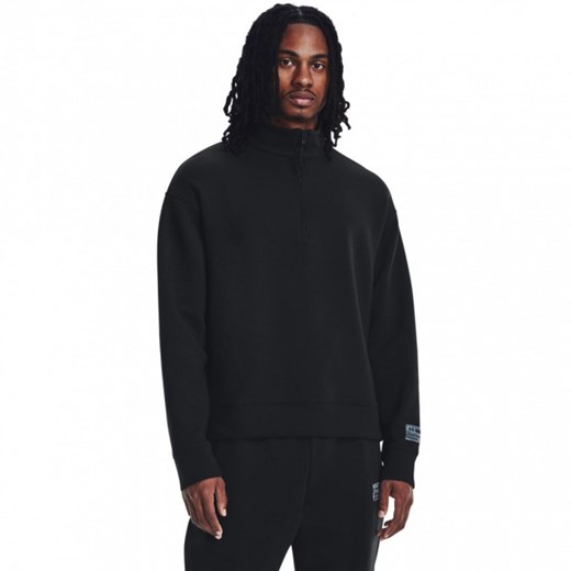 Bluza treningowa uniseks nierozpinana bez kaptura Under Armour UA Summit Knit 1/2 Zip - czarna ze sklepu Sportstylestory.com w kategorii Bluzy męskie - zdjęcie 156149386