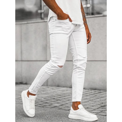 Spodnie jeansowe męskie białe OZONEE E/5391/01Z ze sklepu ozonee.pl w kategorii Jeansy męskie - zdjęcie 156155517