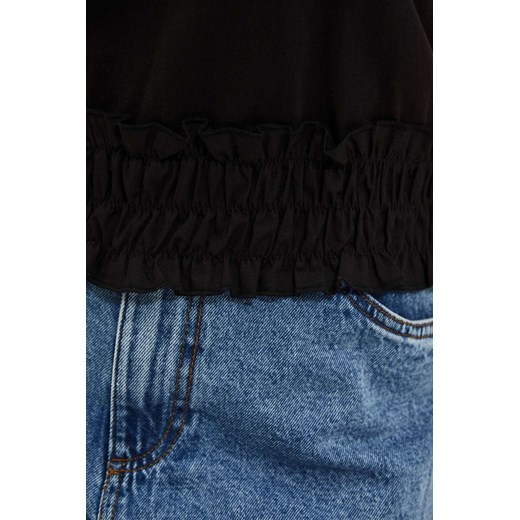 Gładka bluzka czarna ze sklepu Moodo.pl w kategorii Bluzki damskie - zdjęcie 156166499