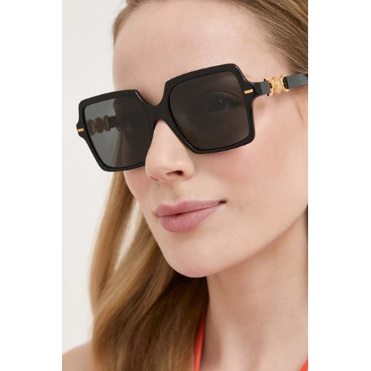 Versace okulary przeciwsłoneczne damskie kolor czarny ze sklepu ANSWEAR.com w kategorii Okulary przeciwsłoneczne damskie - zdjęcie 156183415
