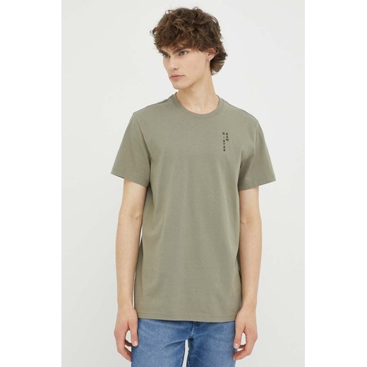 G-Star Raw t-shirt bawełniany kolor zielony z nadrukiem ze sklepu ANSWEAR.com w kategorii T-shirty męskie - zdjęcie 156183988