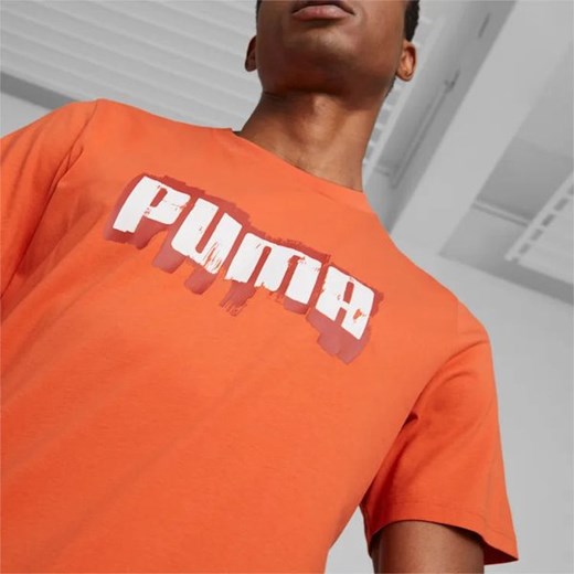 T-shirt męski pomarańczowa Puma na wiosnę 